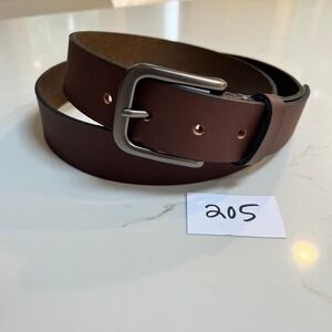 NWOT Timberland Men's Brown  100% Leather Belt Silver Buckle Size 40